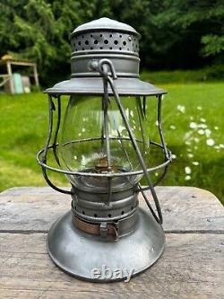 CV Central Vermont Railroad Lantern Star Headlight Etched Ext. Bast Globe