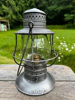 CV Central Vermont Railroad Lantern Star Headlight Etched Ext. Bast Globe