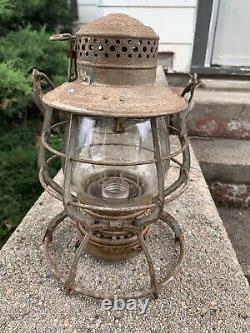 Chicago & Alton Railroad Lantern With Etched Globe