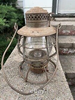 Chicago & Alton Railroad Lantern With Etched Globe