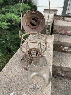 Chicago & Alton Railroad Lantern With Etched Globe