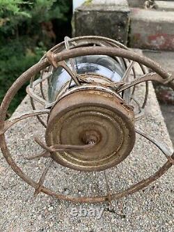 Chicago & Alton Railroad Lantern With Etched Globe