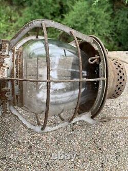 Chicago & Alton Railroad Lantern With Etched Globe