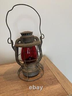 Dietz Railroad Lantern Red Globe Vesta NY