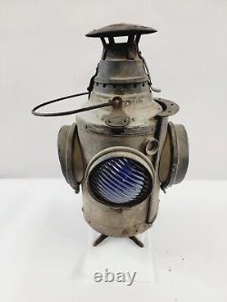 Dressel Arlington Lantern #30 Amber & Blue Lenses NJ USA Railroad Complete