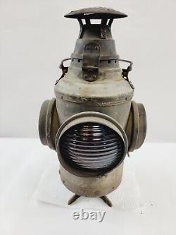 Dressel Arlington Lantern #30 Amber & Blue Lenses NJ USA Railroad Complete