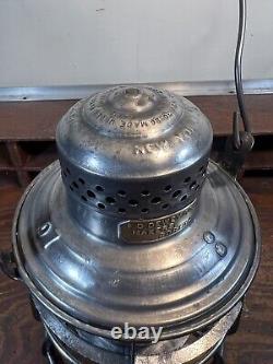 FO Dewey CO Armspear Kerosene Railroad Lantern MACBETH barrel Globe, Super Clean