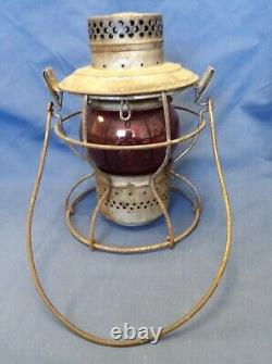 Handlan Pennsylvania Railroad Lantern with Etched Red PRR Globe