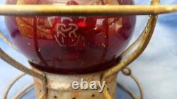 Handlan Pennsylvania Railroad Lantern with Etched Red PRR Globe