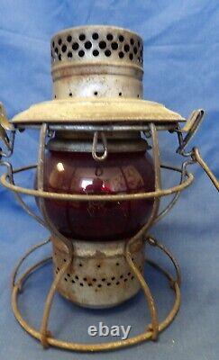 Handlan Pennsylvania Railroad Lantern with Etched Red PRR Globe