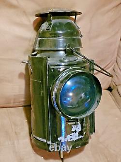 Handlan St. Louis Railroad Lantern Blue Glass Lens