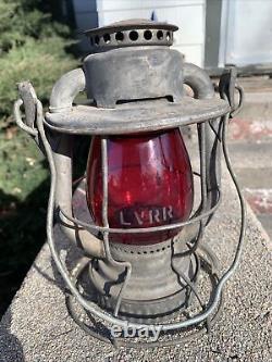 Lehigh Valley Railroad Lantern Withred Globe