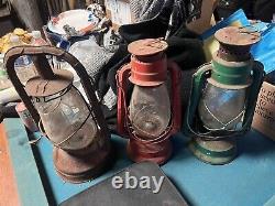 Lot Of 3 Vintage Railroad Lanterns