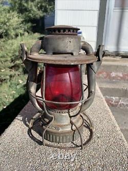 Maine Central Railroad Lantern WithRed Globe