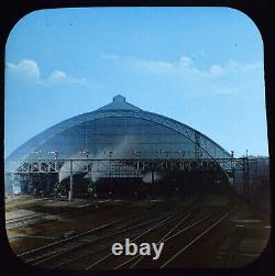 NEW JERSEY PENNSYLVANIA RAILWAY STATION NY USA C1893 Magic Lantern Slide PHOTO