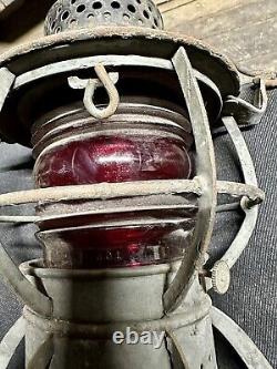 Out Of Attic RARE VINTAGE DRESSEL ARLINGTON, N. J RAILROAD Lantern red Globe