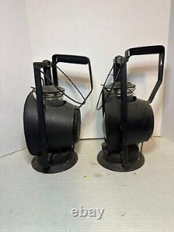 PAIR Of VINTAGE DIETZ ACME INSPECTOR LAMP NEW YORK, USA RAILROAD LANTERN