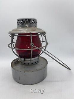 RARE Vintage Handlan St Louis Railroad Lantern & Original RED GLOBE? USA