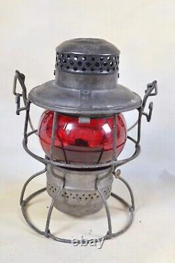 Railroad Lantern Adlake Kero Red Globe New York Central Railroad 3-50