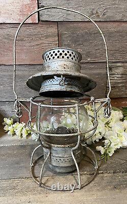 Railroad Lantern Chicago & North Western Adlake Kero CNRY Clear Embossed Globe