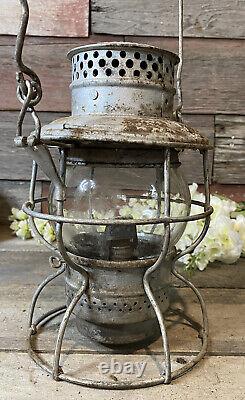 Railroad Lantern Chicago & North Western Adlake Kero CNRY Clear Embossed Globe