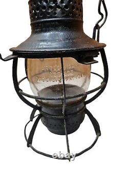 Railroad Lantern Dressel, Arlington, N. J. Clear glass globe NYC