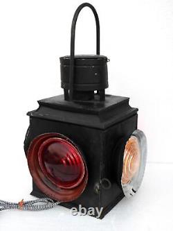 Railroad Lantern Vintage Light Electric Antique Lamp Switch 4 Way Signal Indian