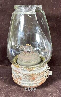 Rare Antique 1870's Fixed Globe P&R Railroad RR Caboose Lamp Lantern