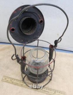 Rare Antique NY Dietz Vesta MD USA Army Railroad Lantern with Matching Globe