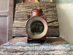 Rare Old Vintage Hand Painter Red Railway Kerosene Lantern Lamp, Collectible