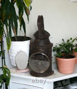 Rare Vintage Indian Railway Lamps, 18th Century's Iron Kerosene Light Lantern