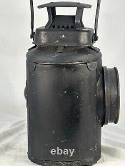 Rare very early semaphore signal railroad lantern with burner nice