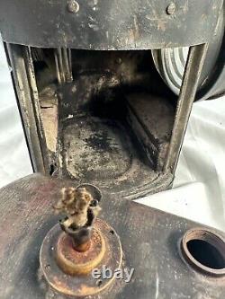 Rare very early semaphore signal railroad lantern with burner nice