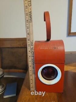 Red Kenyons Kenlite railroad stop lantern from early 1900s