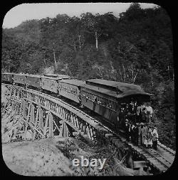 SAINT PAUL AND PACIFIC RAILROAD LOCOMOTIVE C1879 PHOTO Magic Lantern Slide USA