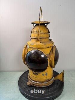 Vintage 1940s Handlan St. Louis Caboose 4 Way Railroad Switch Lantern USA