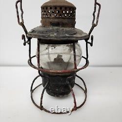 Vintage 1950 PR Adlake Kero Railroad Lantern with Glass Globe Fount Burner