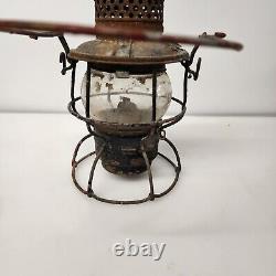 Vintage 1950 PR Adlake Kero Railroad Lantern with Glass Globe Fount Burner