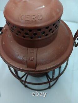 Vintage Adlake Kero Railroad Lantern Red Globe C. M. ST. P&P USA CANADA
