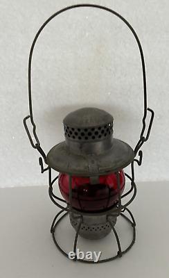 Vintage Adlake Kero Red Globe Railroad Lamp/Train Lantern W. T. Co