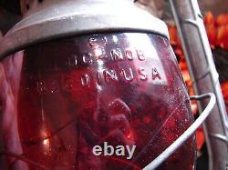 Vintage Antique Dietz Railroad Barn Lantern Red Globe D-LITE New York NO. 2 Rare