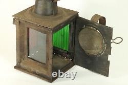 Vintage Antique Soviet USSR Railroad candle Lantern Rail Lamp 3 Way Signal