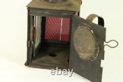 Vintage Antique Soviet USSR Railroad candle Lantern Rail Lamp 3 Way Signal