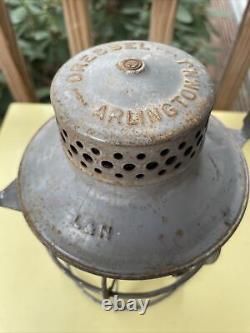 Vintage DRESSEL ARLINGTON Louisville and Nashville Railroad Lantern & Red Globe