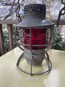 Vintage DRESSEL ARLINGTON Louisville and Nashville Railroad Lantern & Red Globe