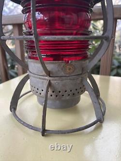 Vintage DRESSEL ARLINGTON Louisville and Nashville Railroad Lantern & Red Globe