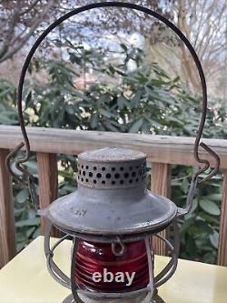 Vintage DRESSEL ARLINGTON Louisville and Nashville Railroad Lantern & Red Globe