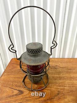 Vintage Dressel Arlington Pennsylvania Railroad Locomotive Lantern Red Globe