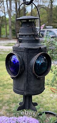 Vintage Dressel Train Arlington NJ Railroad Signal Lantern 4 Way Lamp Light