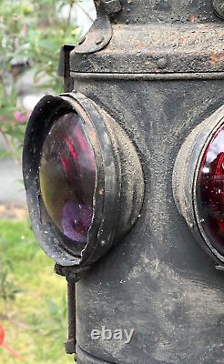 Vintage Dressel Train Arlington NJ Railroad Signal Lantern 4 Way Lamp Light